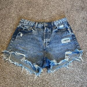 Wild Fable Highest Rise Distressed Denim Shorts Medium Wash | Size 10